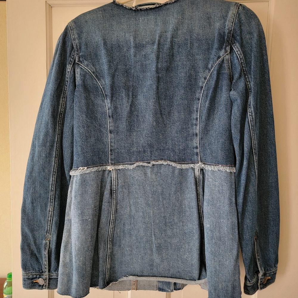 Gap Blue Denim Peplum Jacket Size Medium Tall NWT - Picture 6 of 6